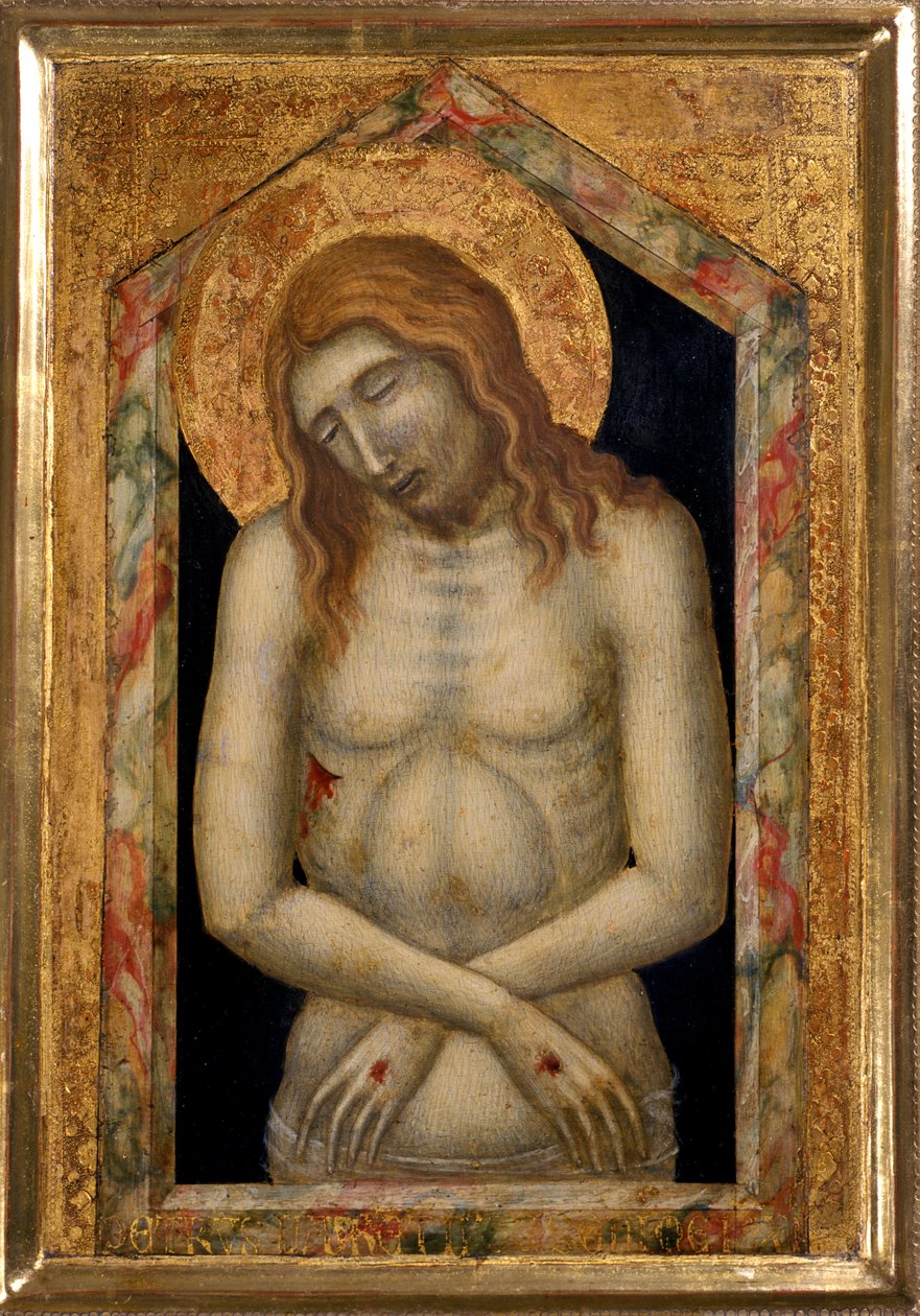 基督受苦，c.1330（木头上的蛋彩画） 作者 彼得罗·洛伦泽蒂（Pietro Lorenzetti）
