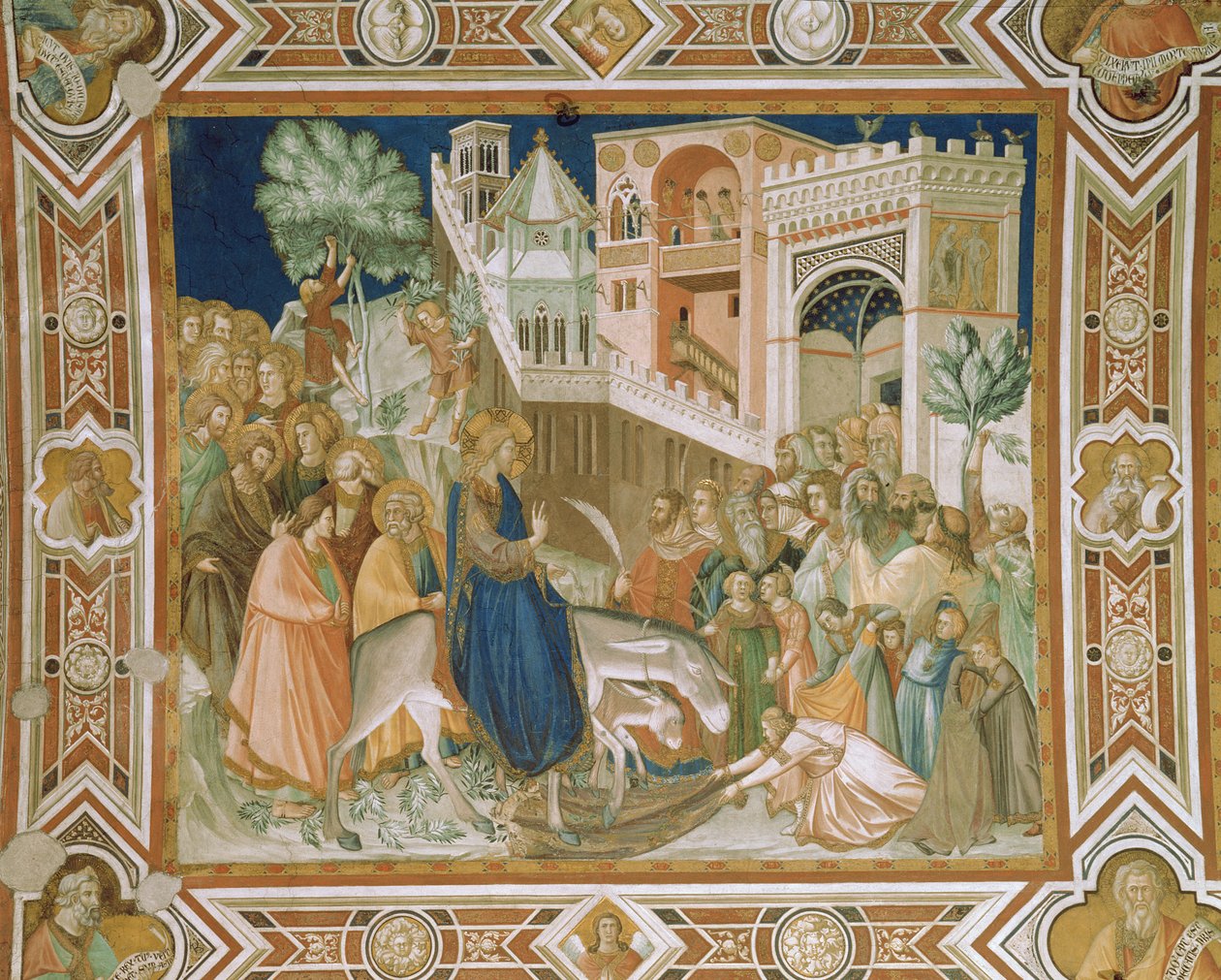 基督进入耶路撒冷，1320年 作者 彼得罗·洛伦泽蒂（Pietro Lorenzetti）