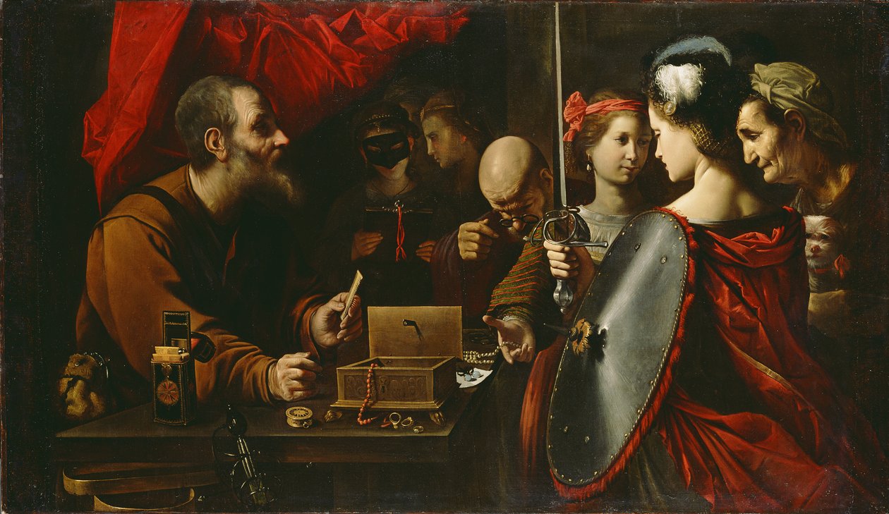 在Lycomedes的女儿之间的阿基里斯，c.1625-30 作者 彼得罗·帕奥利尼
