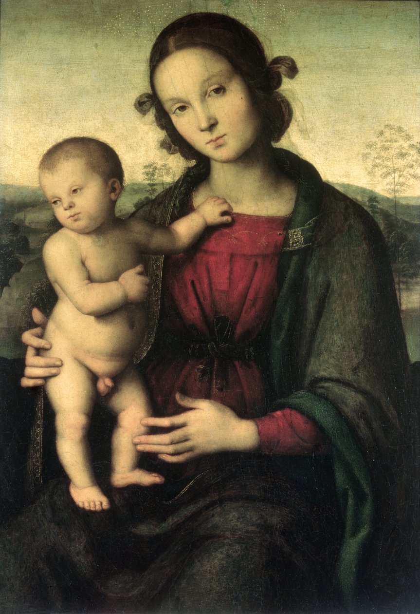 麦当娜和儿童，c.1495 作者 彼得罗·佩鲁吉诺（Pietro Perugino）