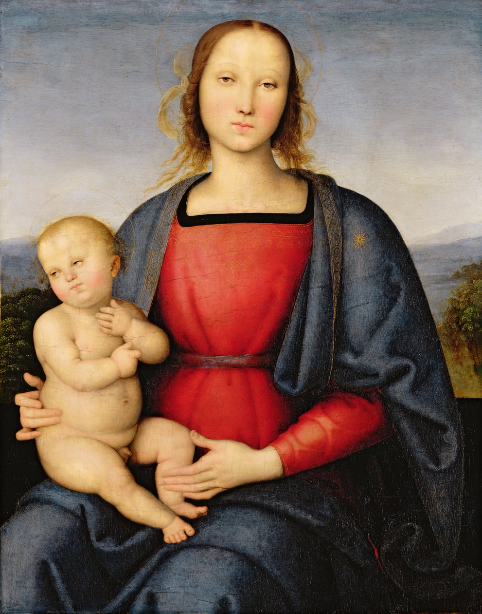麦当娜和儿童，c.1500（面板上的蛋彩画） 作者 彼得罗·佩鲁吉诺（Pietro Perugino）