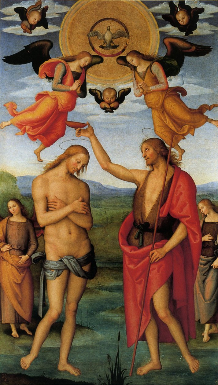 圣奥古斯丁的祭坛画（基督的洗礼） 作者 彼得罗·佩鲁吉诺（Pietro Perugino）