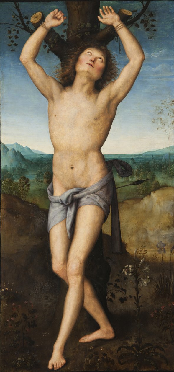 圣塞巴斯蒂安，1485（面板上的蛋彩画） 作者 彼得罗·佩鲁吉诺（Pietro Perugino）