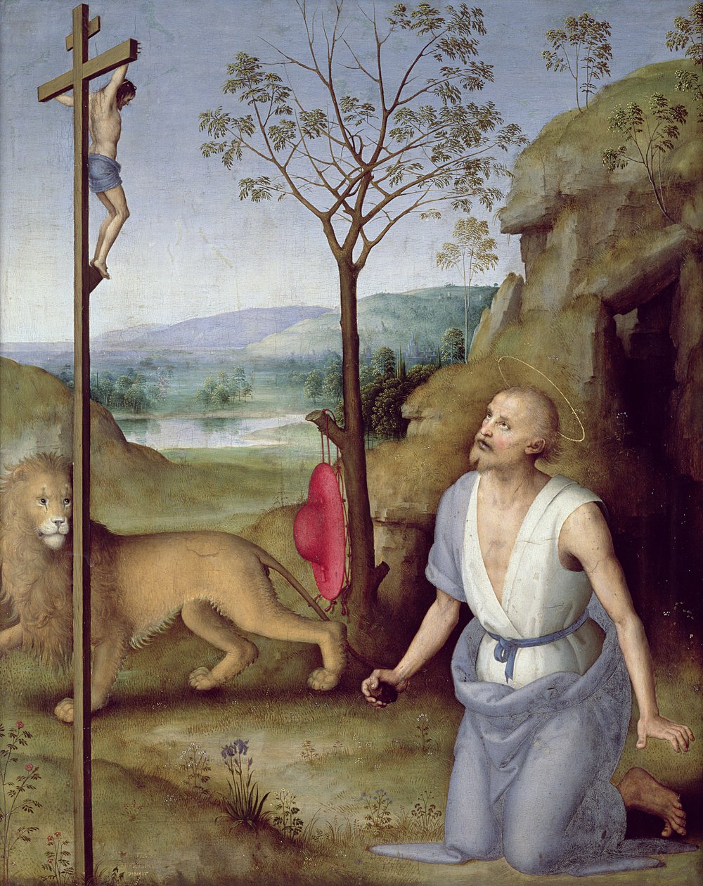 沙漠中的圣杰罗姆，c.1499-1502 作者 彼得罗·佩鲁吉诺（Pietro Perugino）