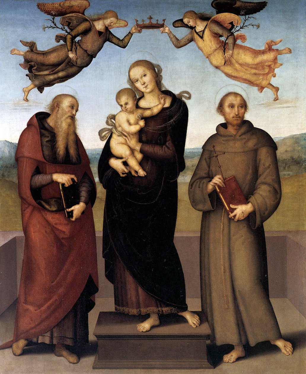 Loretto的圣母与圣杰罗姆和圣弗朗西斯，1507-15 作者 彼得罗·佩鲁吉诺（Pietro Perugino）