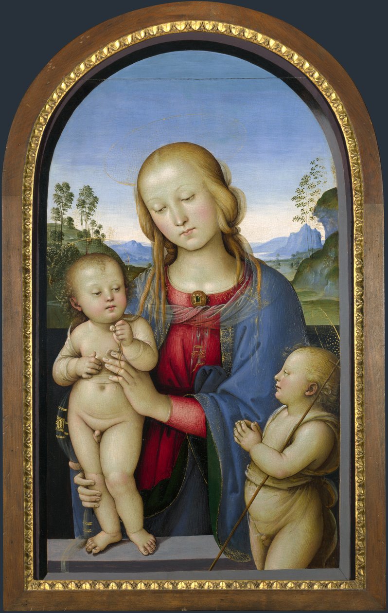 麦当娜与圣施洗约翰 作者 彼得罗·佩鲁吉诺（Pietro Perugino）