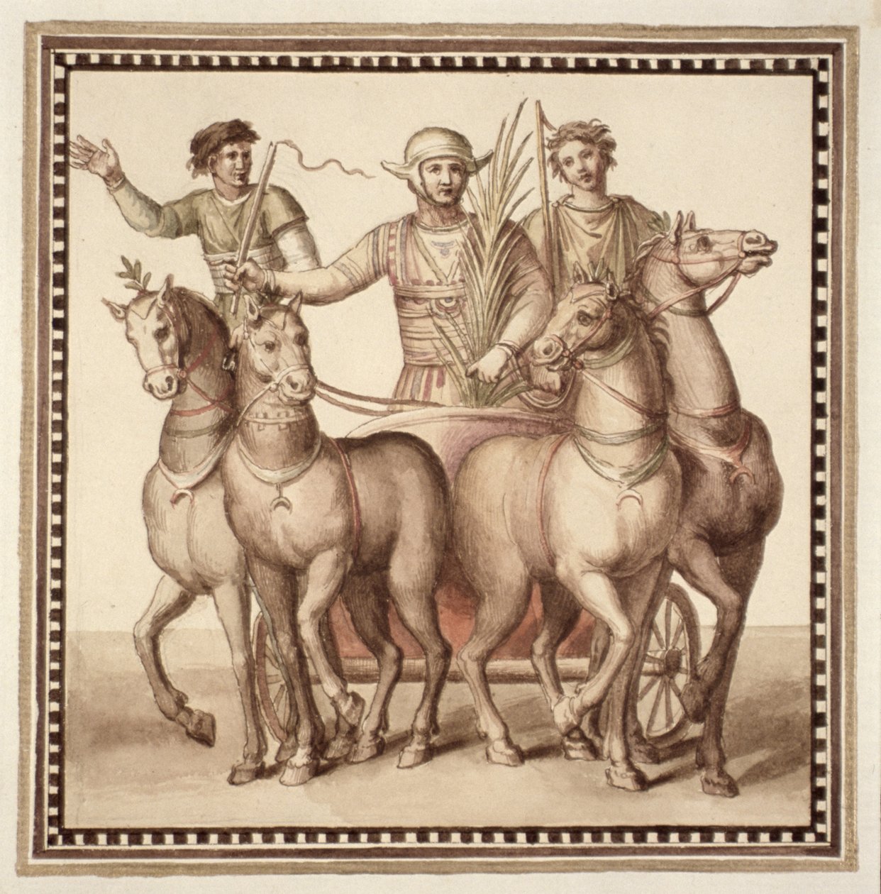 Gen 1496女士板块CXXII Gladiators和战车，1674年 作者 彼得罗·桑蒂·巴托利（Pietro Santi Bartoli）