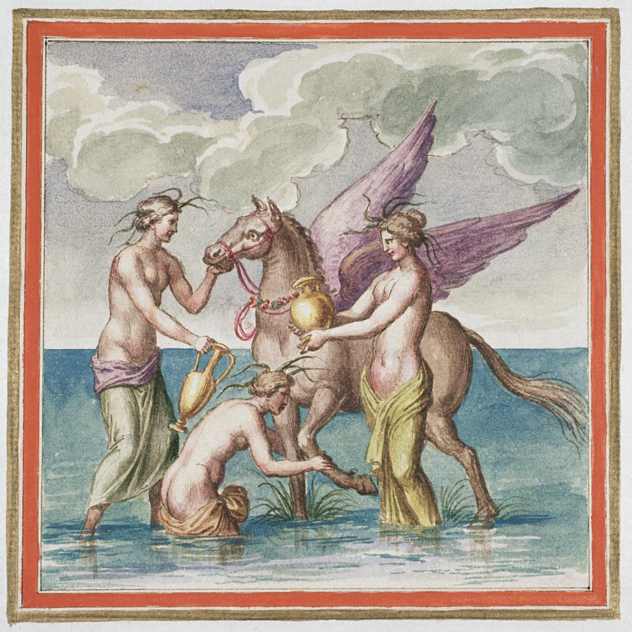 女士Gen 1496 Plate XXX Pegasus，1674 作者 彼得罗·桑蒂·巴托利（Pietro Santi Bartoli）