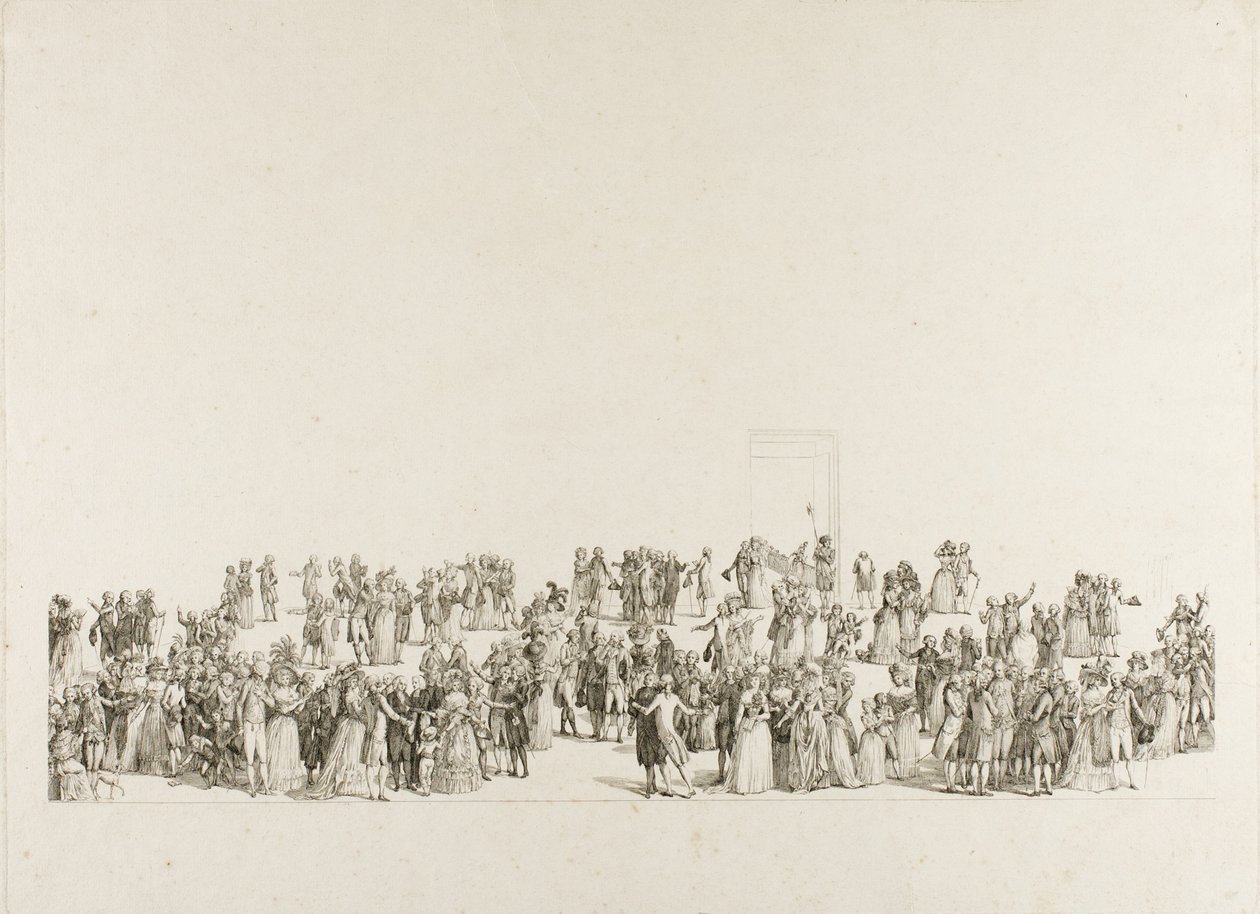 1787年在卢浮宫沙龙举办的展览，1787年 作者 彼得罗·安东尼奥·马丁尼