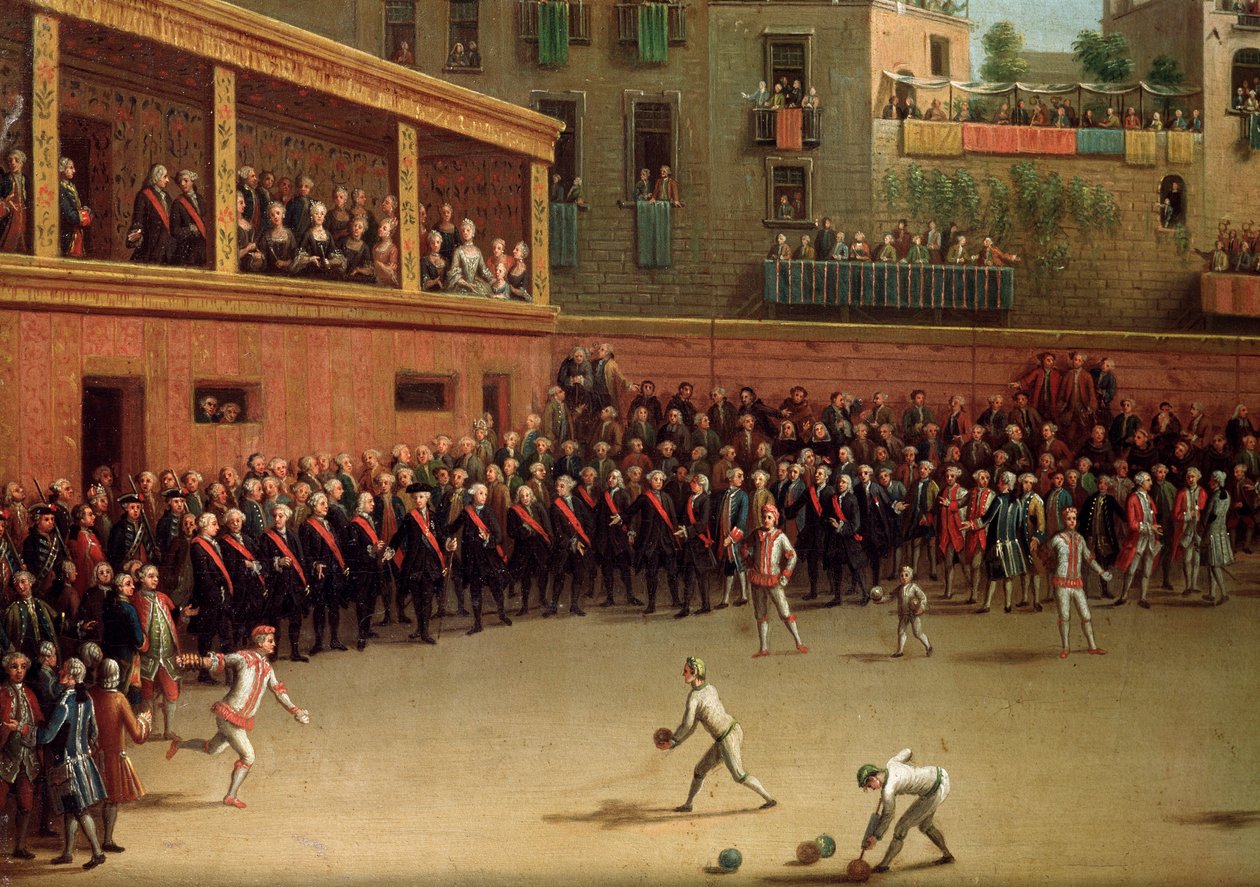 Pietro Fabris (1740-1792) 室内绘画中的意大利球赛 作者 彼得罗·法布里斯（Pietro Fabris）
