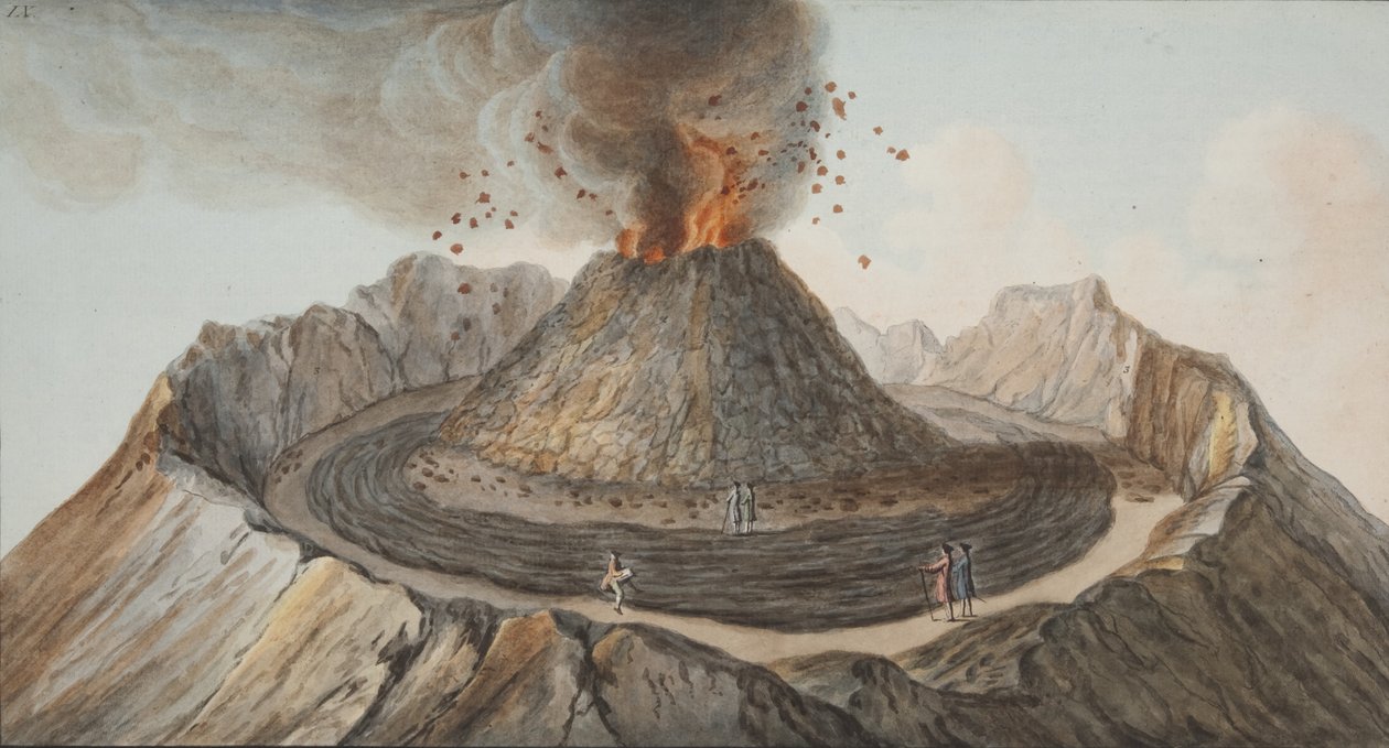 来自Campi Phlegraei的第九板：威廉·汉密尔顿于1776年对两种西西里火山的观察（手工雕刻） 作者 彼得罗·法布里斯（Pietro Fabris）