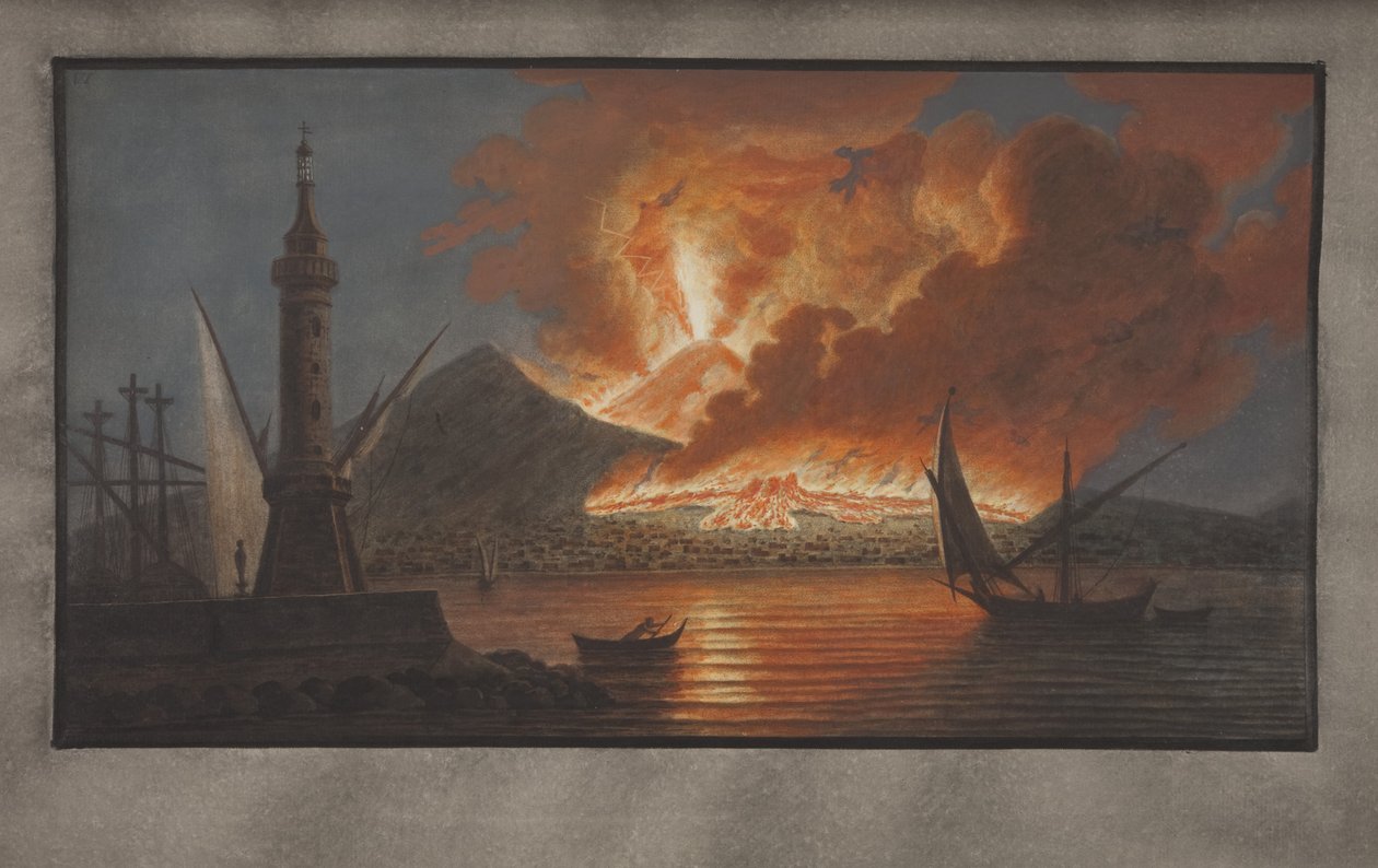 来自Campi Phlegraei的第六板：威廉·汉密尔顿于1776年对两个西西里火山的观测（纸上写着） 作者 彼得罗·法布里斯（Pietro Fabris）