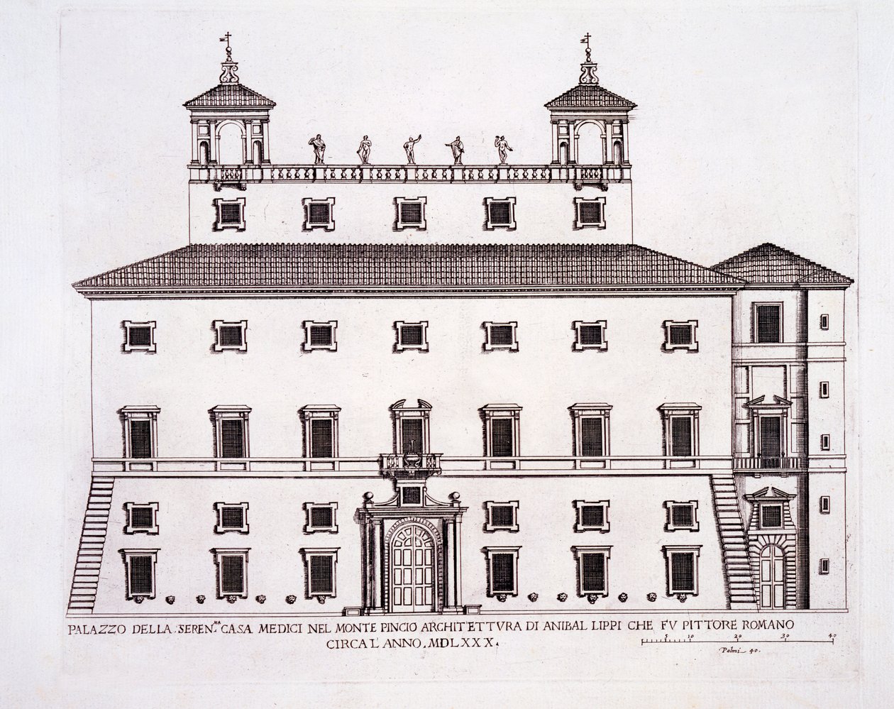 Palazzo Serenissima，Casa Medici，位于罗马的Pincio山，来自&39;Palazzi di Roma&39;，出版于1965  -  70年代 作者 彼得罗·费雷里奥（Pietro Ferrerio）