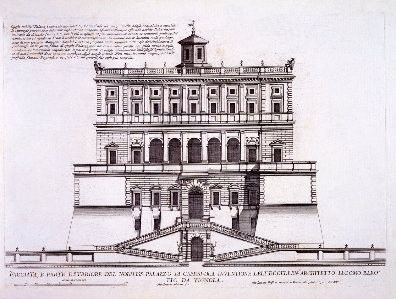 Palazzo di Caprarola，c.1559-73，来自&39;Palazzi di Roma&39;，第二部分，出版于1670年代 作者 彼得罗·费雷里奥（Pietro Ferrerio）