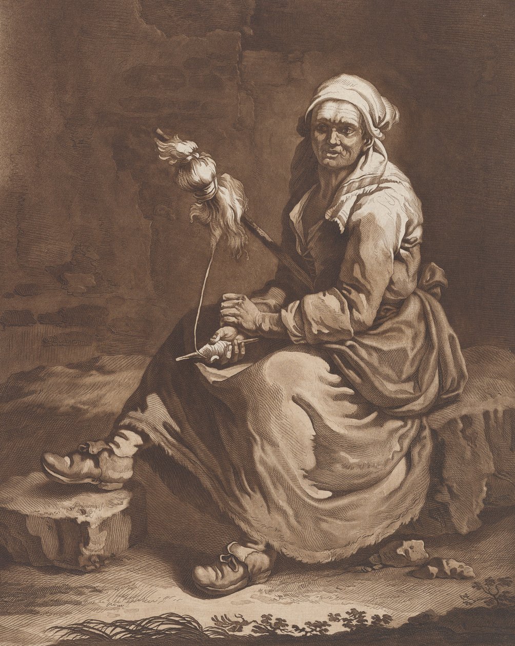 老工作妇女，约1757-1804年。 作者 彼得罗·雅各布·帕尔米耶里