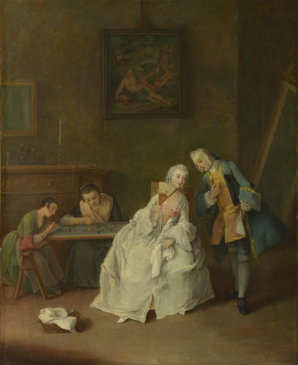 一位接受骑士的女士，1747-1755年 作者 彼得·隆吉（Pietro Longhi）