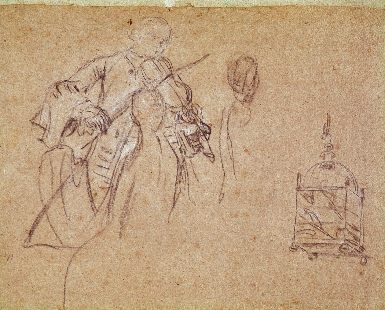 小提琴手（小提琴手） Pietro Longhi (1702-1785) 绘画，威尼斯，科雷尔博物馆 作者 彼得·隆吉（Pietro Longhi）