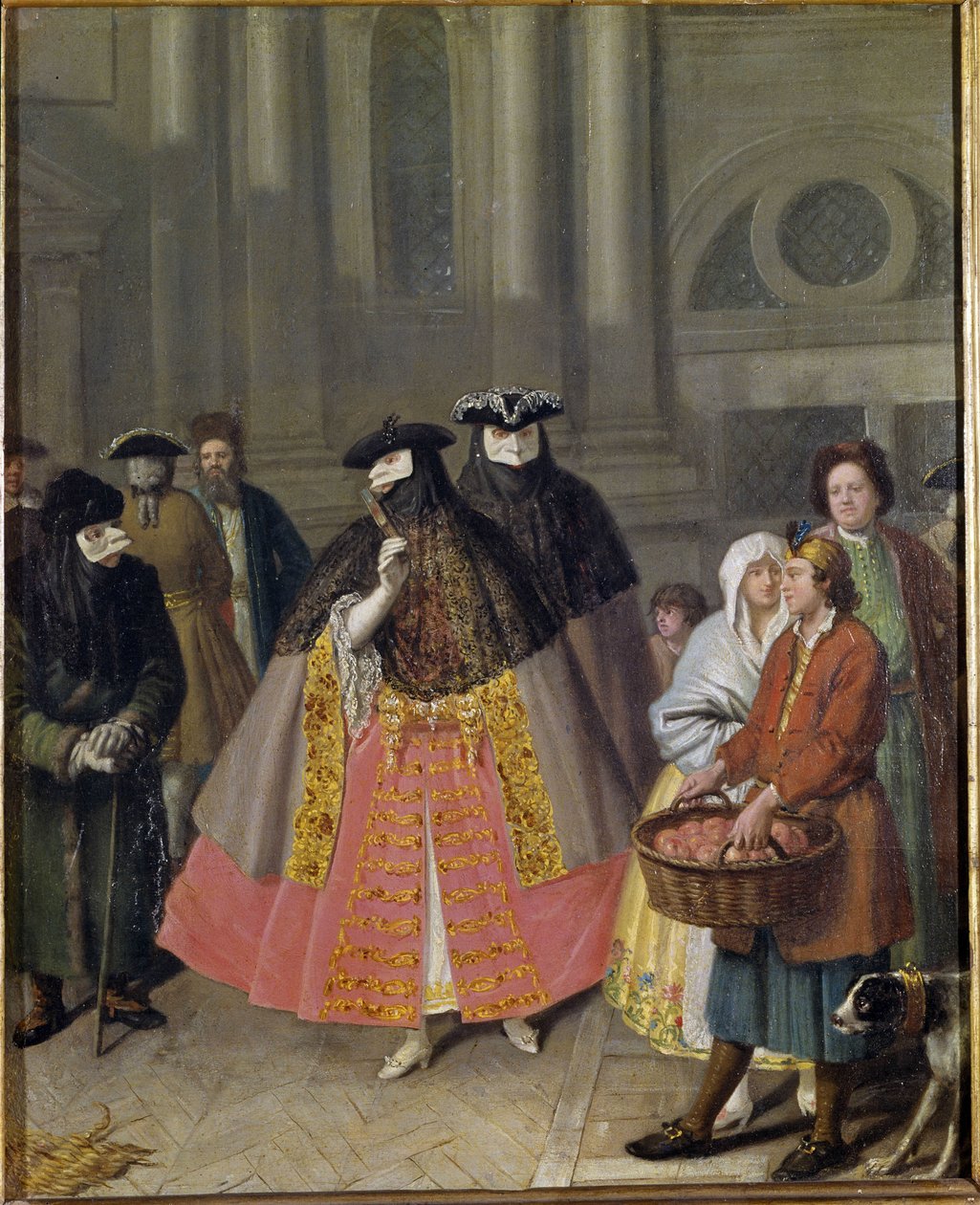 与口罩或苹果卖家的对话 作者 彼得·隆吉（Pietro Longhi）