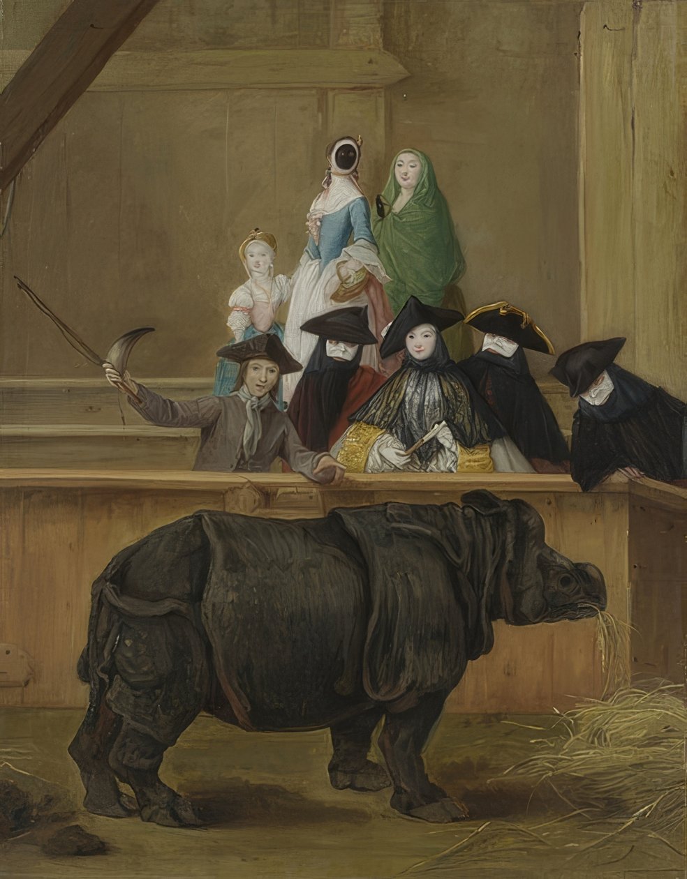 一只犀牛的显示在威尼斯。大概是1751年 作者 彼得·隆吉（Pietro Longhi）