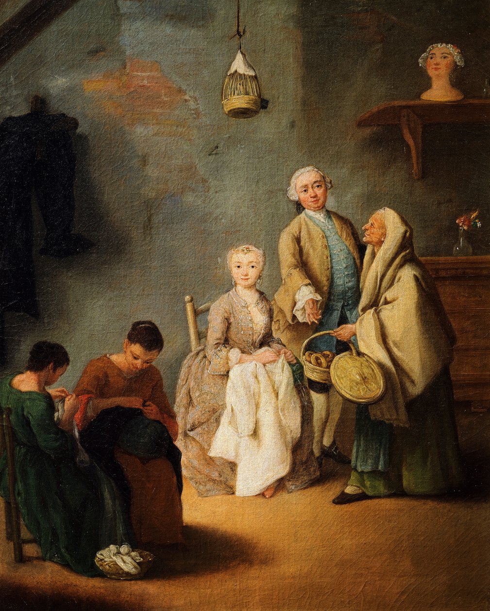 皮特罗-隆吉（1701-1785）的刺绣工作室 作者 彼得·隆吉（Pietro Longhi）