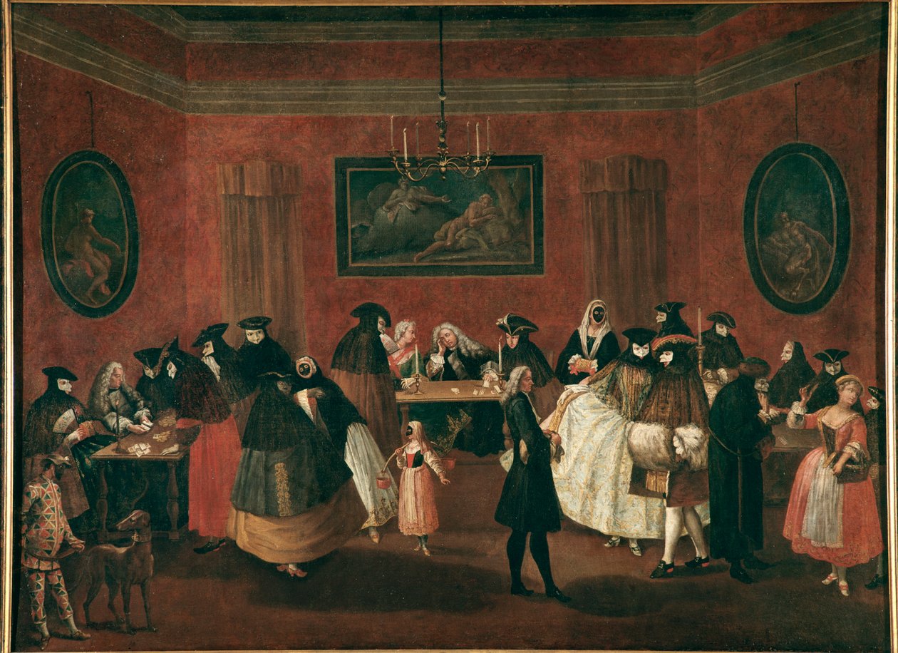 Il Ridotto (门厅) 画家：Pietro Longhi (1702-1785) 1750 Dim 96x131 cm Venice, Ca