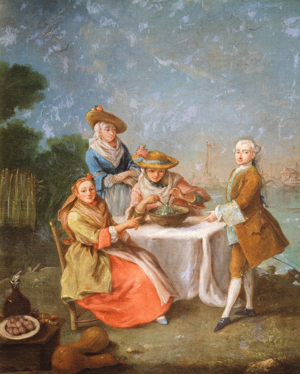 在河口的花园里 作者 彼得·隆吉（Pietro Longhi）