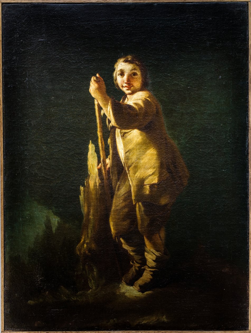 站立的牧羊人，约 1740 年（布面油画） 作者 彼得·隆吉（Pietro Longhi）