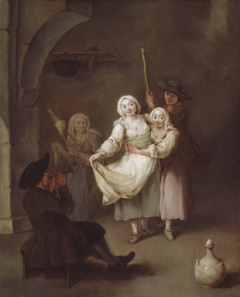 舞蹈》，约 1750 年（布面油画） 作者 彼得·隆吉（Pietro Longhi）