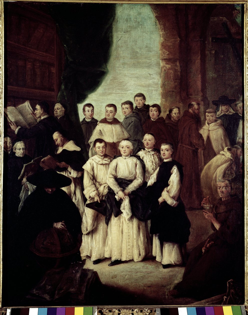 威尼斯的兄弟会 - 皮特罗-隆吉（1702-1785）的画作，布面油画，61x49厘米 作者 彼得·隆吉（Pietro Longhi）
