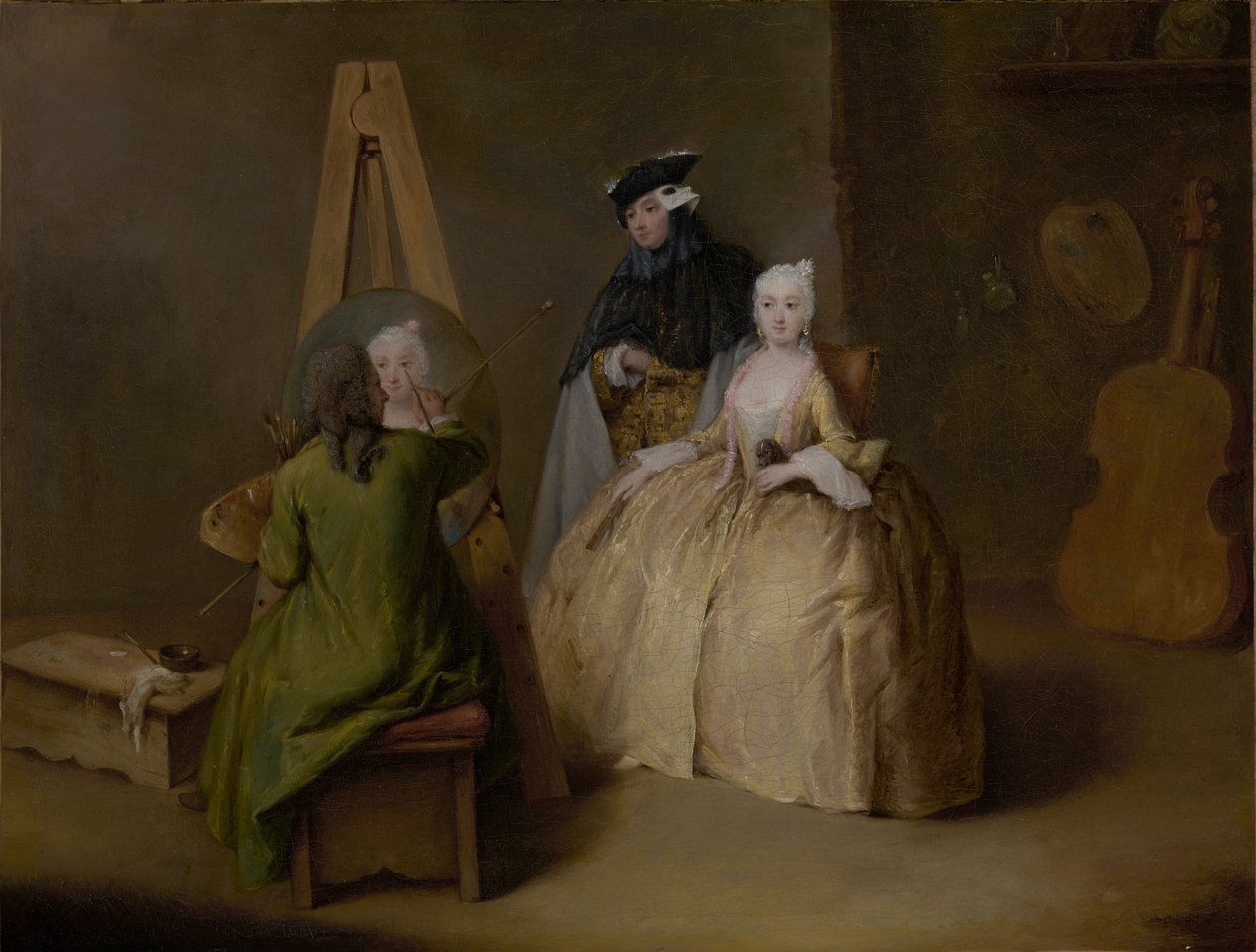画家在他的工作室，c.1741-4 作者 彼得·隆吉（Pietro Longhi）