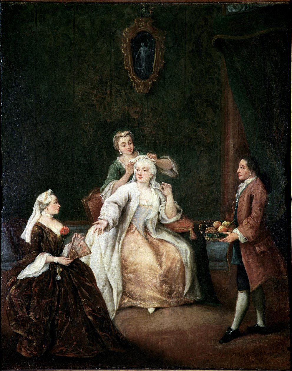 理发师(The hairdresser) 画家：Pietro Longhi (1702-1785) 1760年 大约 Dim 62x50 cm 威尼斯, Ca 