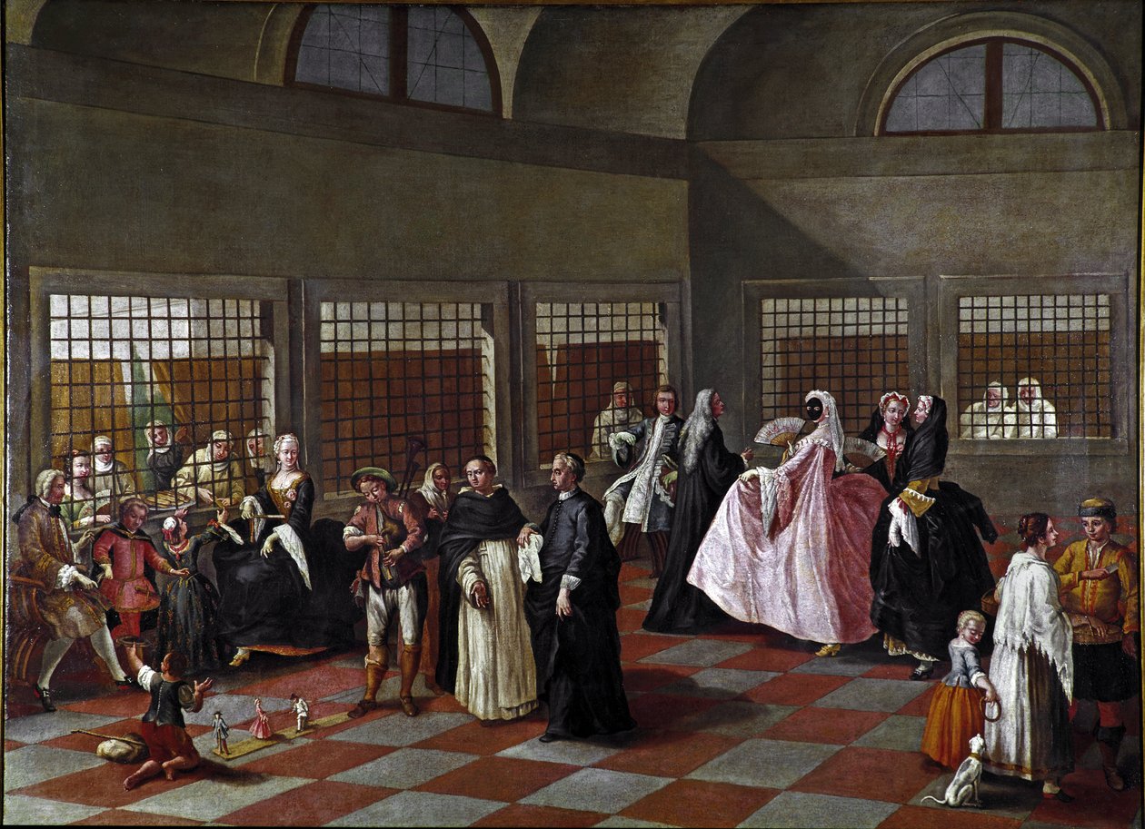 修道院的客厅 皮特罗-隆吉（1702-1785）的随行画作 1750 Dim 96x131 cm Ca