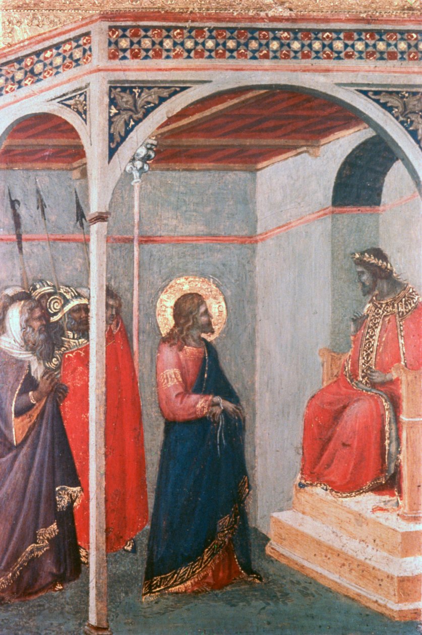 彼拉多前的基督，c1306-1348 作者 彼得罗·洛伦泽蒂（Pietro Lorenzetti）