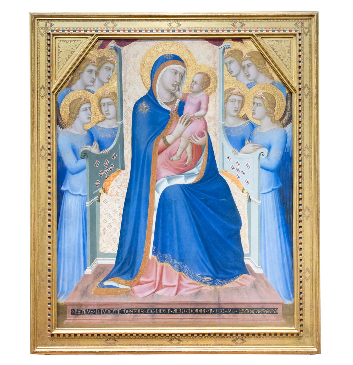 圣母和圣婴与八位天使合影 作者 彼得罗·洛伦泽蒂（Pietro Lorenzetti）
