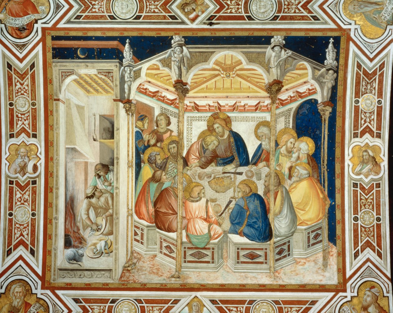 最后的晚餐壁画......（壁画） 作者 彼得罗·洛伦泽蒂（Pietro Lorenzetti）