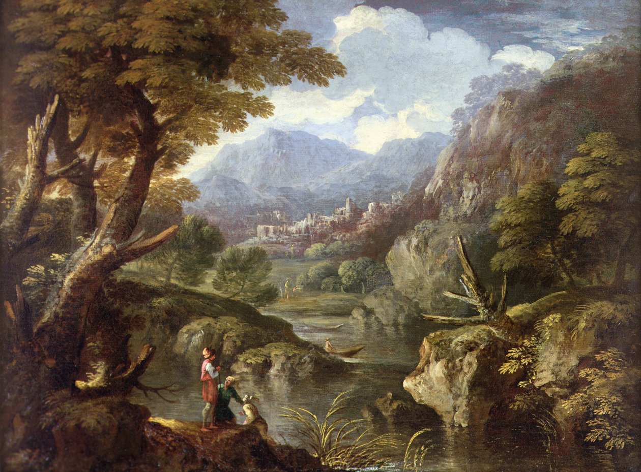山林风景（布面油画） 作者 彼得罗·蒙塔尼尼（Pietro Montanini）