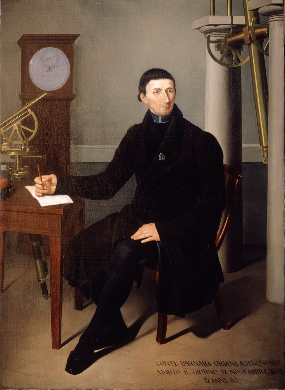 天文学家 Barnaba Oriani（1752 - 1832 年）的肖像，作者 N. Carducci。 19世纪绘画。 作者 彼得罗·纳尔杜奇