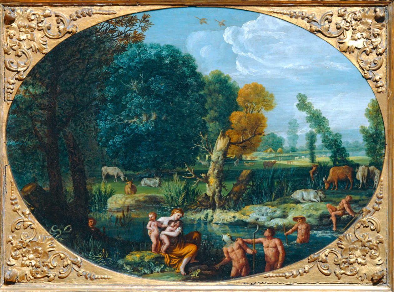 Latone metamorphosant les paysans de Lycie en grenouilles - Latone changing the farmers of Lykia into frogs ... 作者 彼得罗·保罗·邦兹（Pietro Paolo Bonzi）