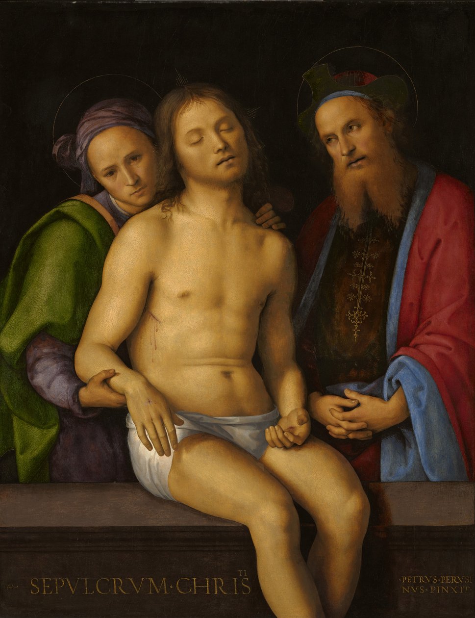 死基督与Arimathea和Nicodemus的约瑟夫 作者 彼得罗·佩鲁吉诺（Pietro Perugino）