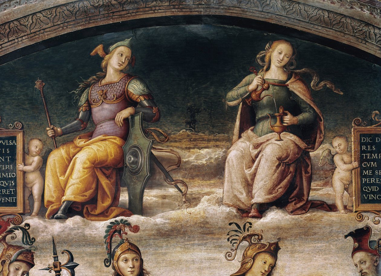 坚韧与节制，细节（壁画 作者 彼得罗·佩鲁吉诺（Pietro Perugino）