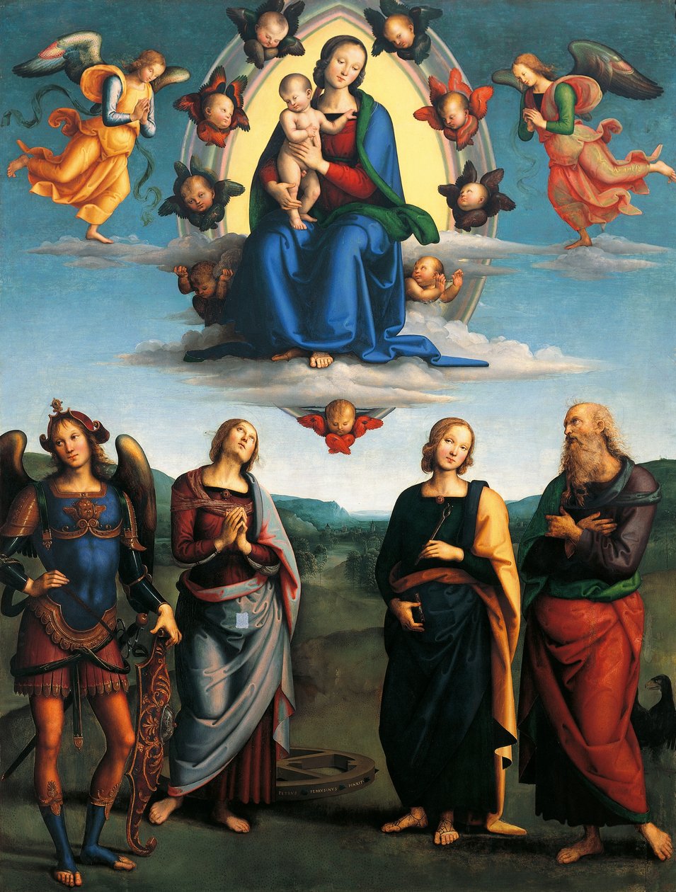 荣耀中的圣母，约1500-1501年，由Pietro Perugino（约1450-1523）创作，木板油画，330x265厘米。 作者 彼得罗·佩鲁吉诺（Pietro Perugino）