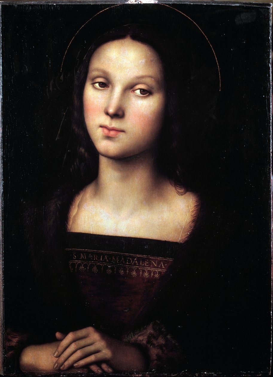 圣玛丽抹大拉的肖像 - 绘画，约 1500 年 作者 彼得罗·佩鲁吉诺（Pietro Perugino）