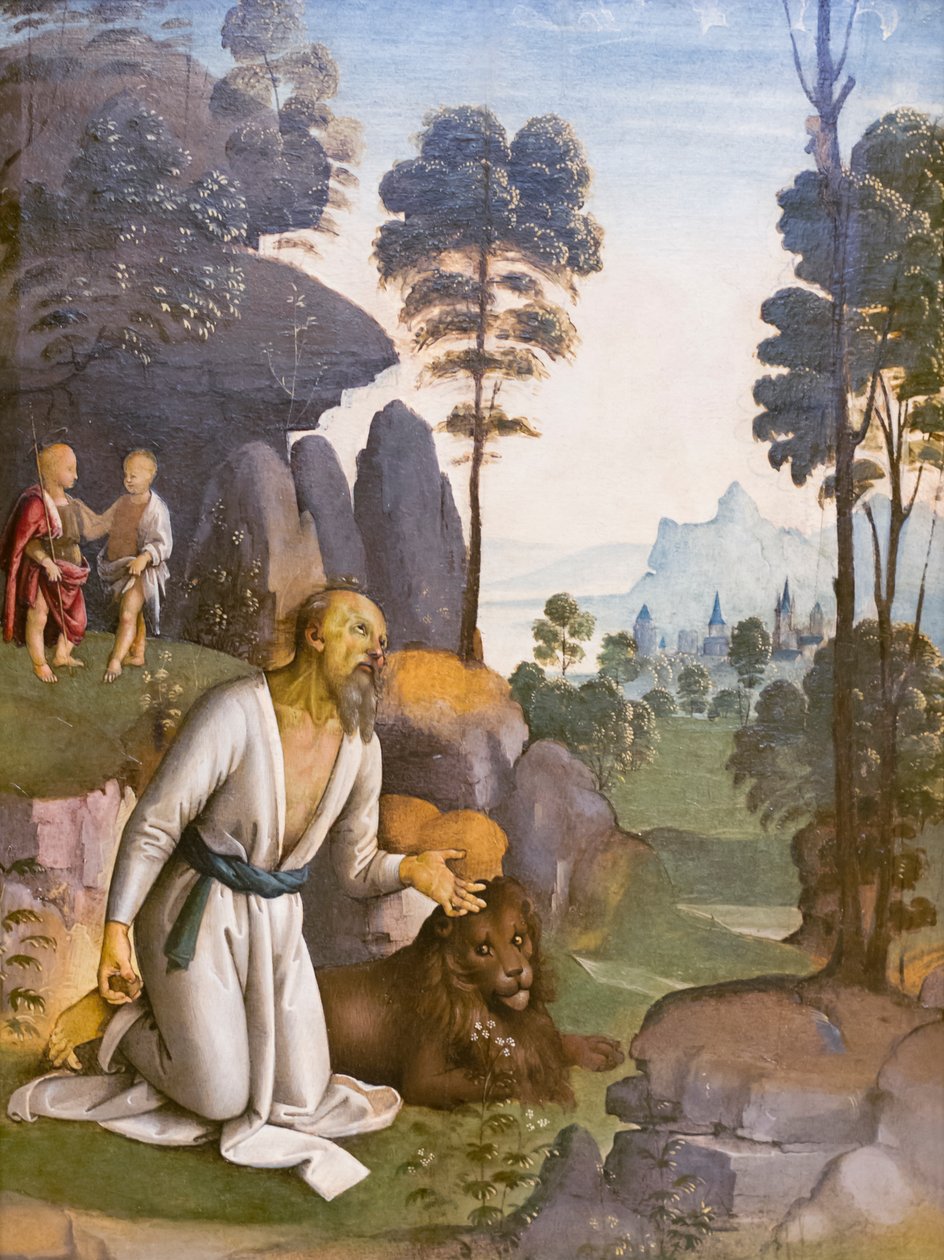 圣杰罗姆忏悔 作者 彼得罗·佩鲁吉诺（Pietro Perugino）