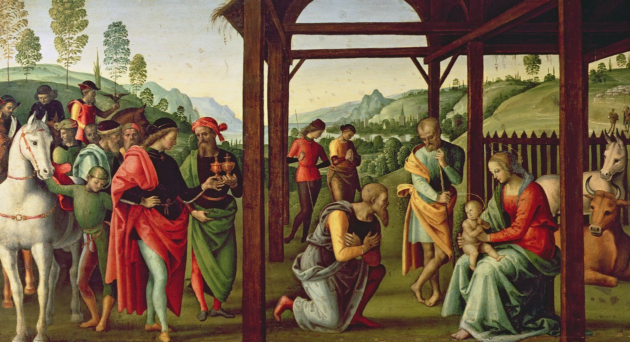 贤士的崇拜（另见94949） 作者 彼得罗·佩鲁吉诺（Pietro Perugino）