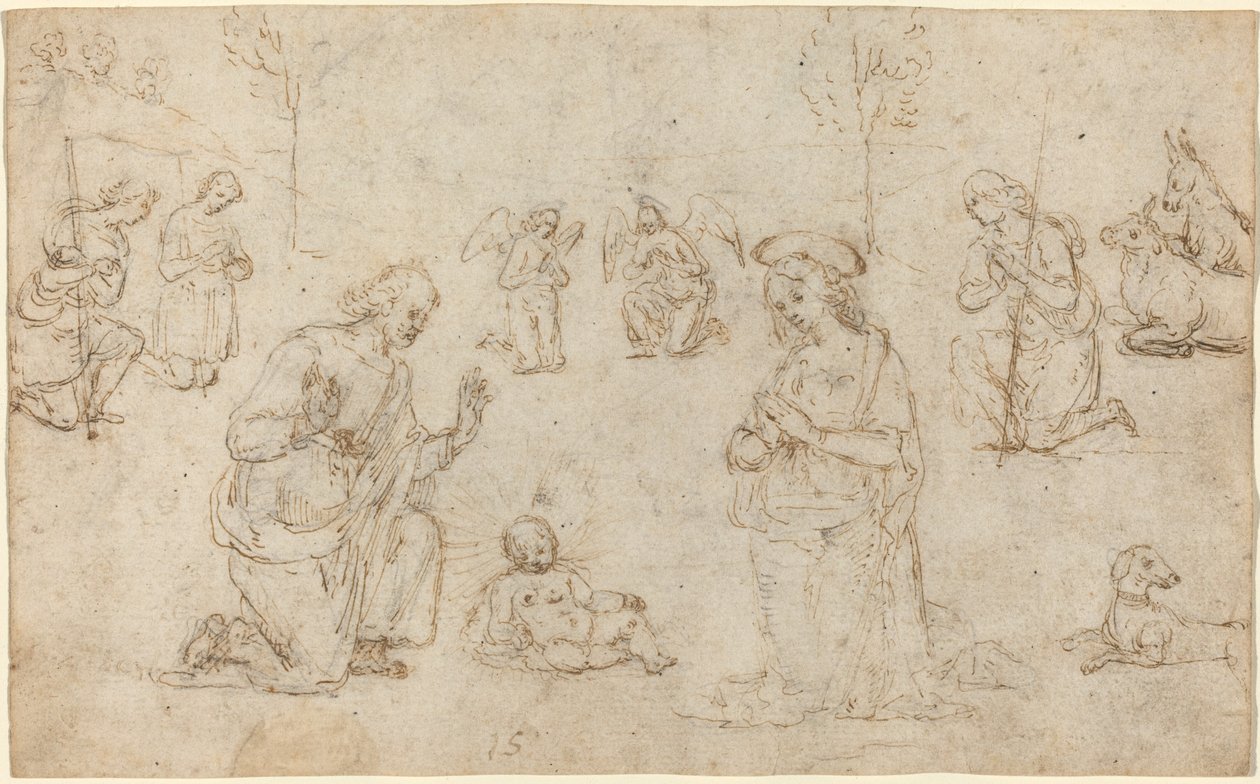牧羊人的崇拜 作者 彼得罗·佩鲁吉诺（Pietro Perugino）