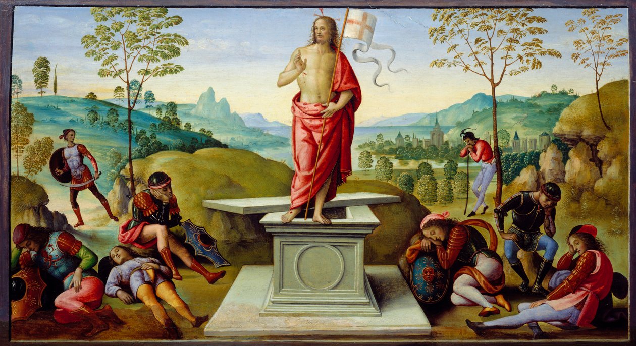 The resurrection of Christ. Pietro di Cristoforo Vannucci dit Le Perugin (1448-1523) 作者 彼得罗·佩鲁吉诺（Pietro Perugino）