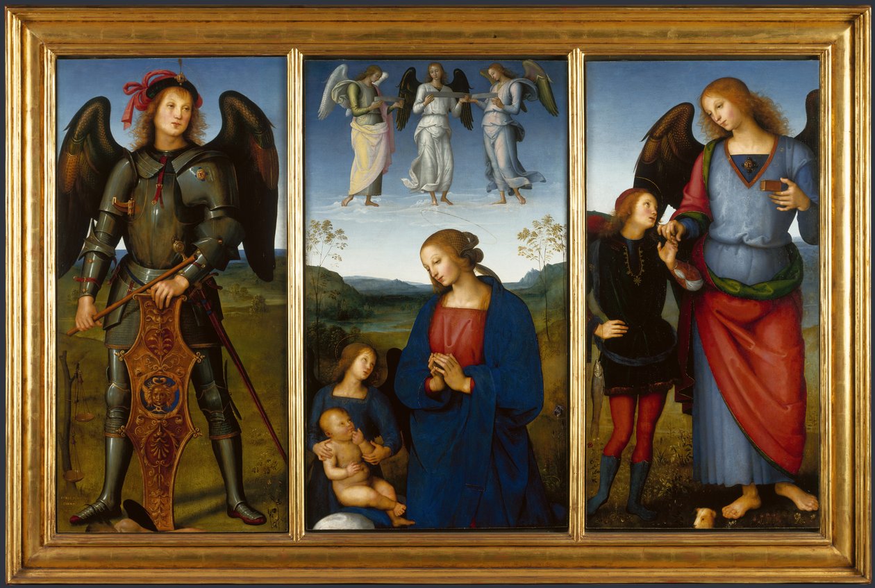 祭坛上的三块面板，切尔托萨角c。 1500 作者 彼得罗·佩鲁吉诺（Pietro Perugino）