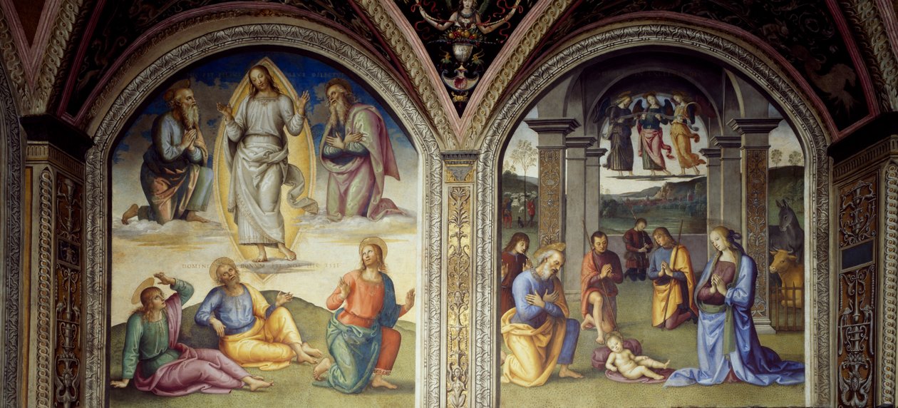 变容和耶稣诞生 作者 彼得罗·佩鲁吉诺（Pietro Perugino）
