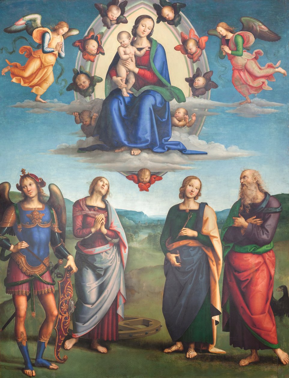 圣母与孩子与圣徒一起荣耀 作者 彼得罗·佩鲁吉诺（Pietro Perugino）