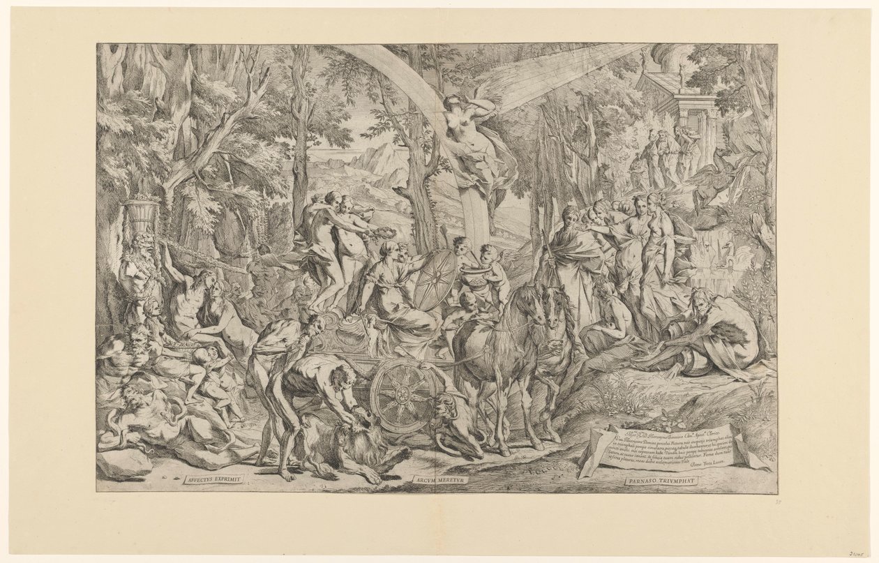 帕纳索斯绘画的胜利
Affectus exprimit/ arcum meretur/ Parnaso triumphat（物体上的标题） 作者 彼得·泰斯塔